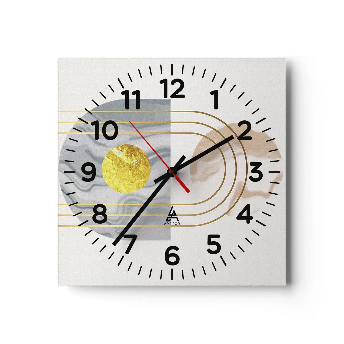 Wall clock - Clock on glass - Brightness nad Shine - 30x30 cm