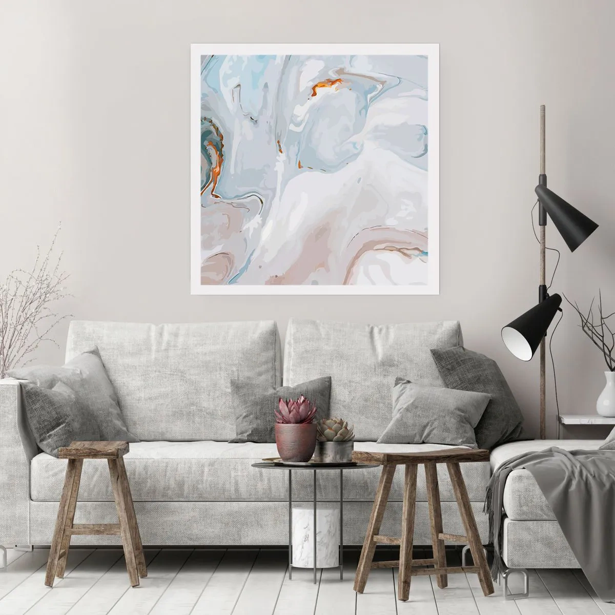 Poster - White Fusion - 50x50 cm