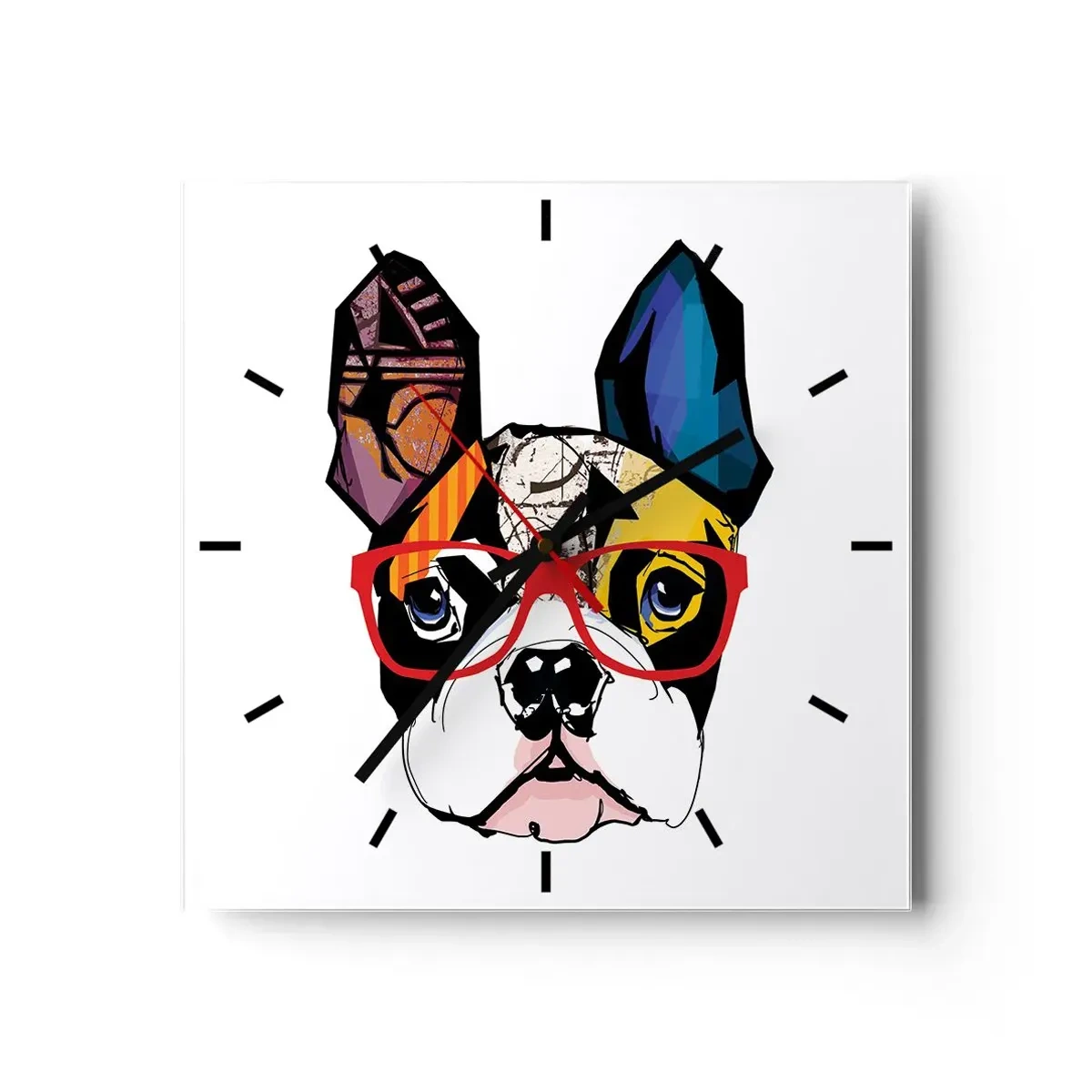 Wall clock - Clock on glass - Intellectual - 30x30 cm
