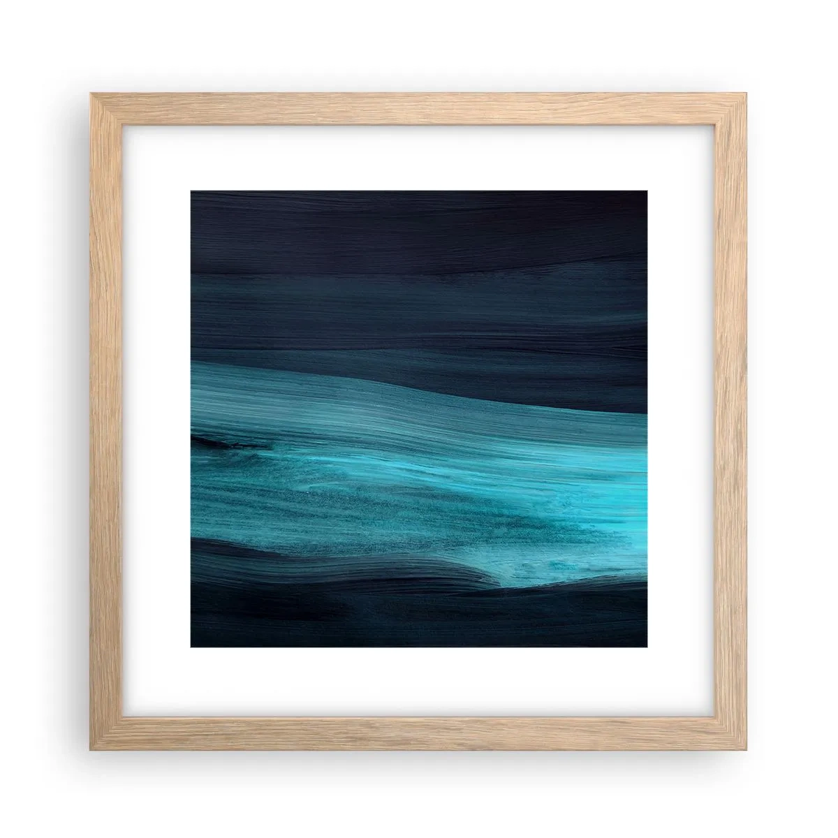 Poster in light oak frame - Swim with the Flow - 30x30 cm