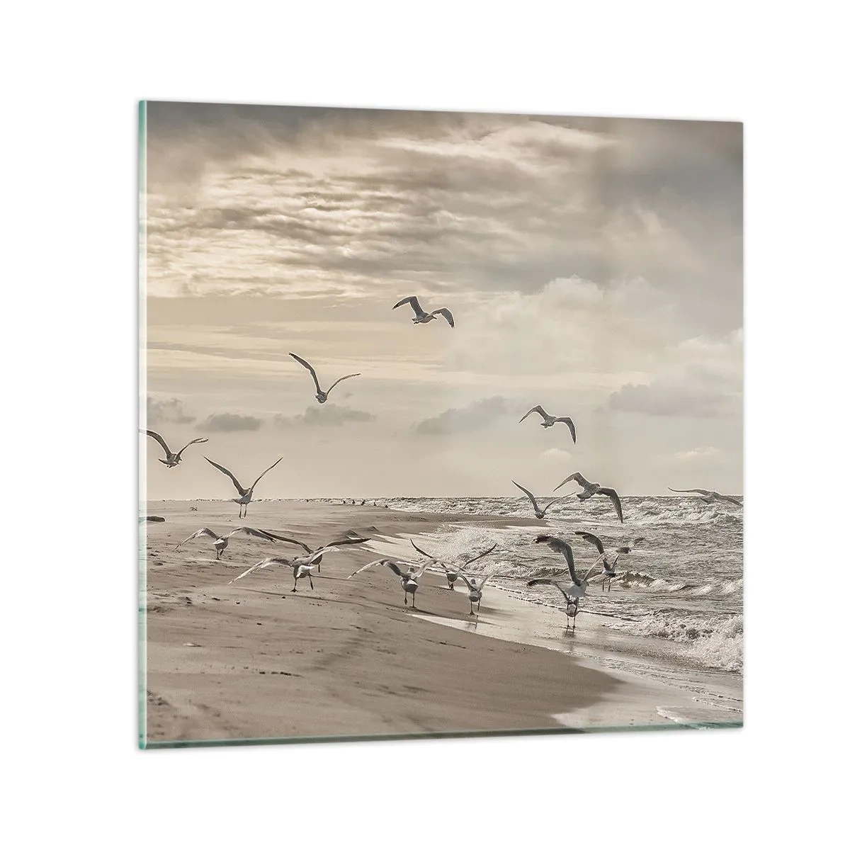 Glass picture - Sound of the Sea, Singing of the Birds - 60x60 cm