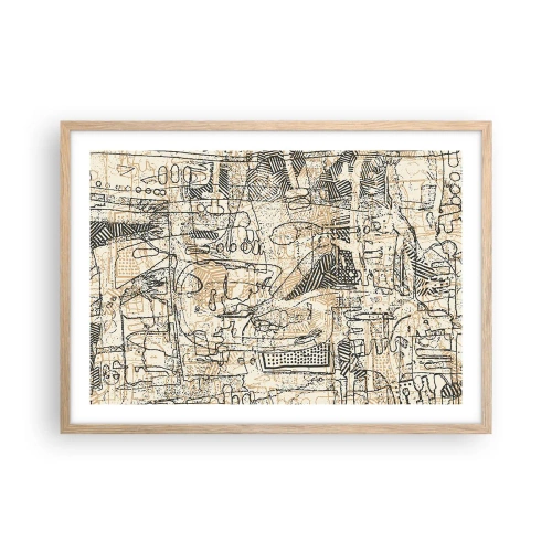 Poster in light oak frame - Waiting to Be Decoded - 70x50 cm