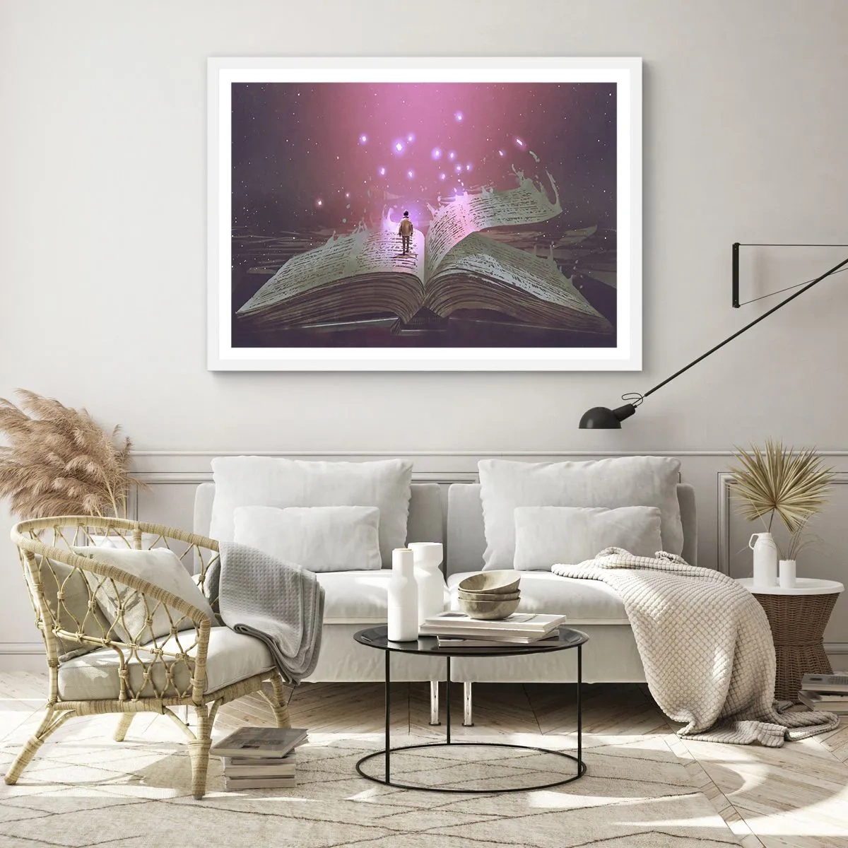 Poster in white frmae - Invitation to Another World -Read It! - 100x70 cm