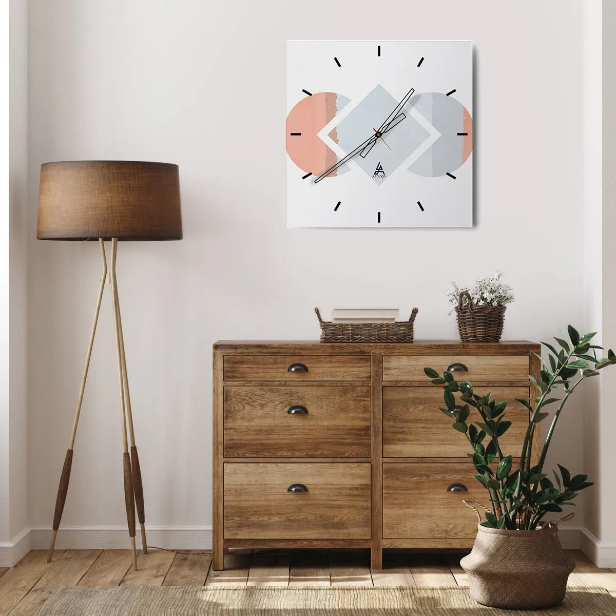 Wall clock - Clock on glass - Situation Is Clear - 40x40 cm