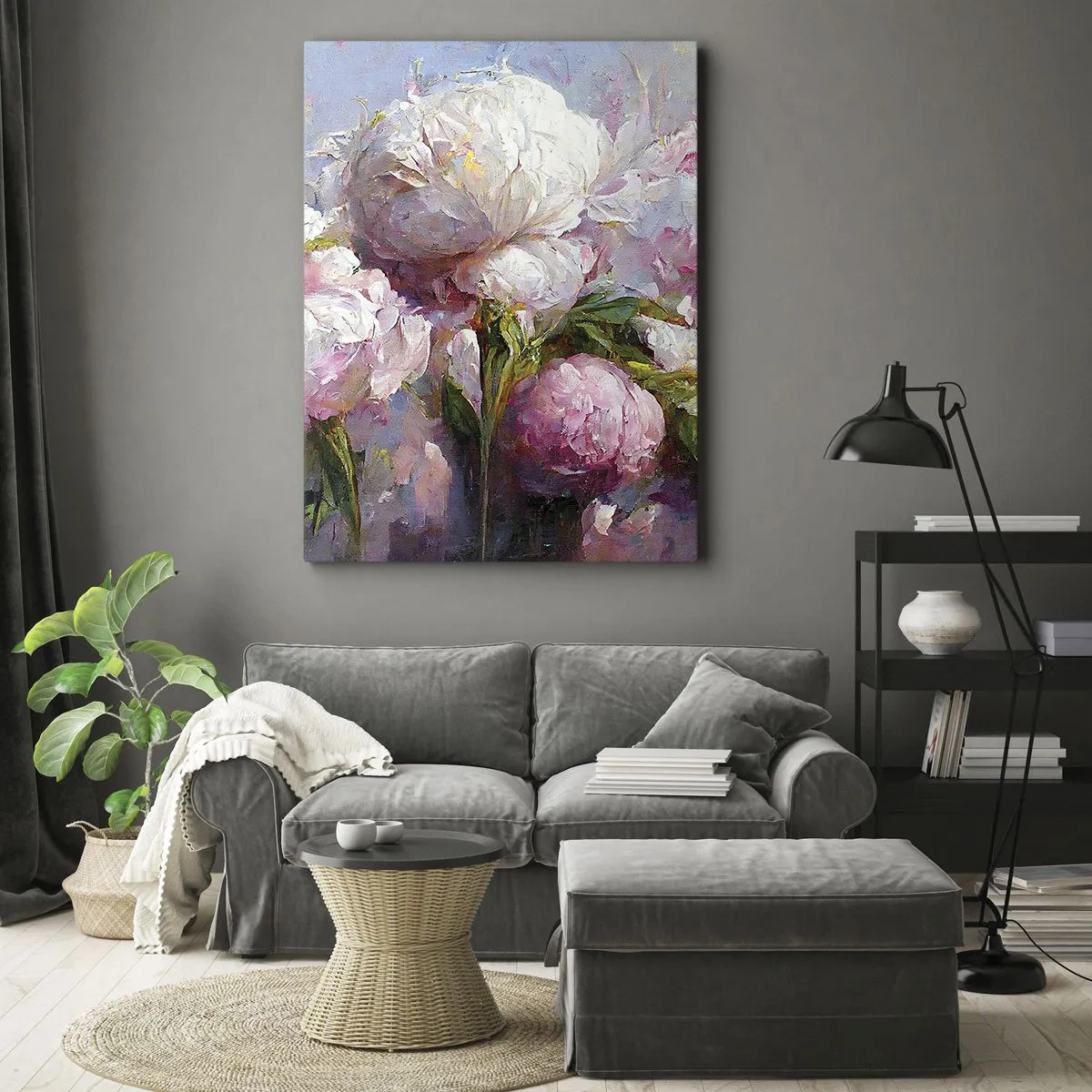 Canvas picture - Bouquet Bubbling with Life - 65x120 cm