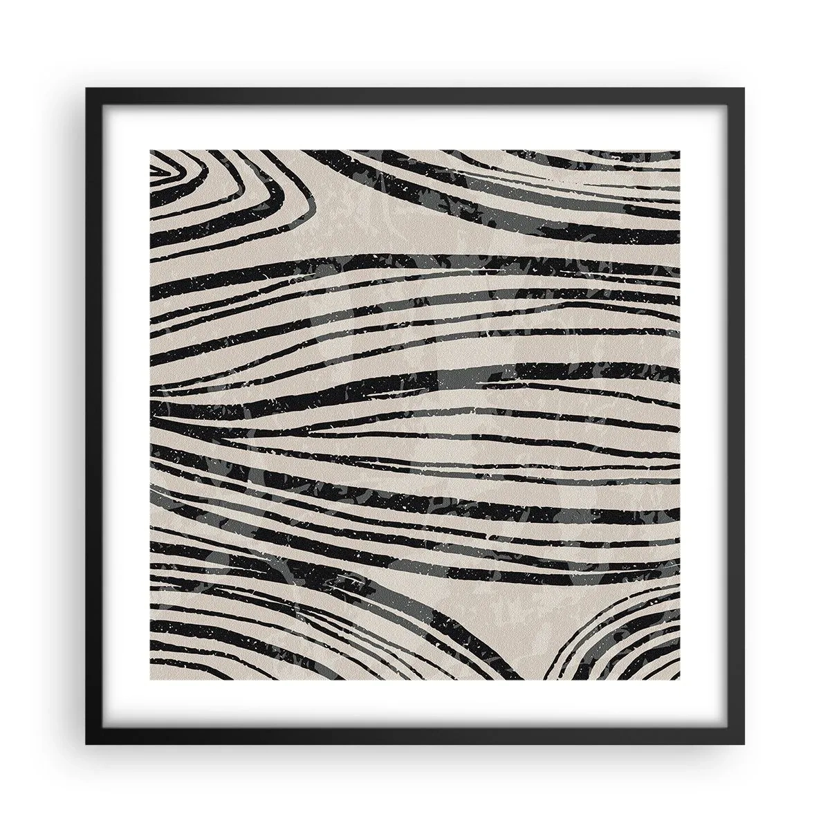 Poster in black frame - Spillover of Lines - 50x50 cm