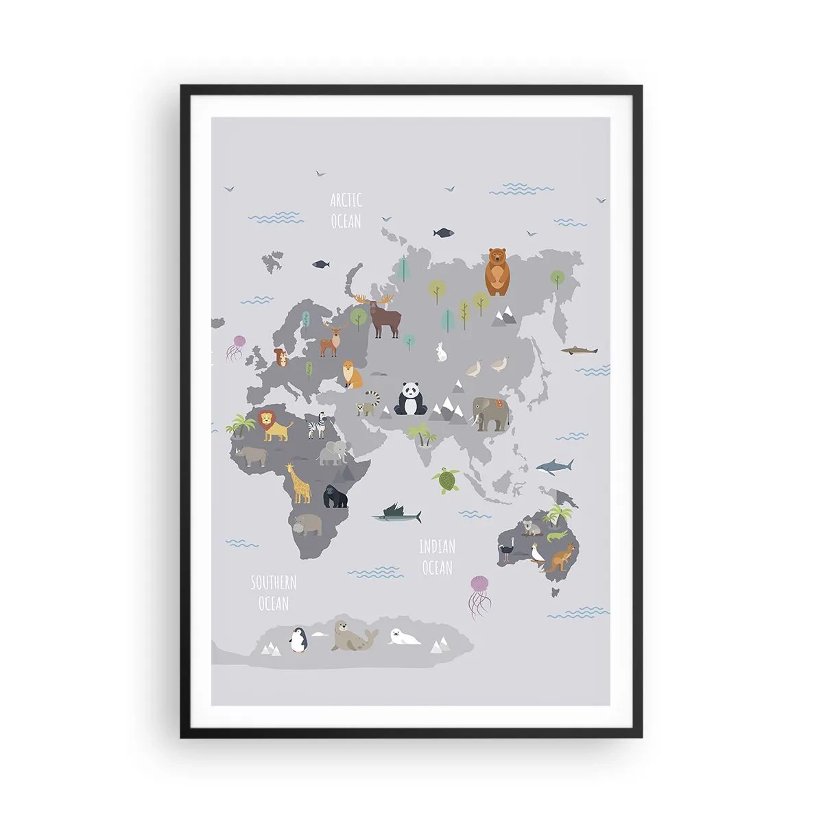 Poster in black frame - Tell Me Where You Are From - 70x100 cm