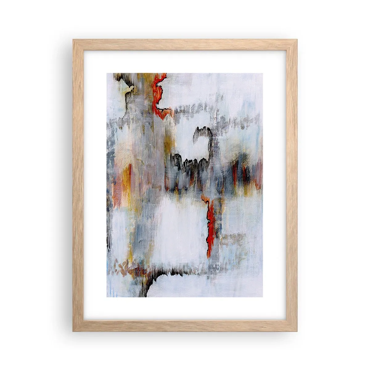 Poster in light oak frame - With a Stick on Water - 30x40 cm