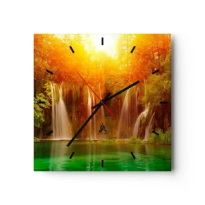 Wall clock - Clock on glass - In the Sun and in the Shade - 40x40 cm