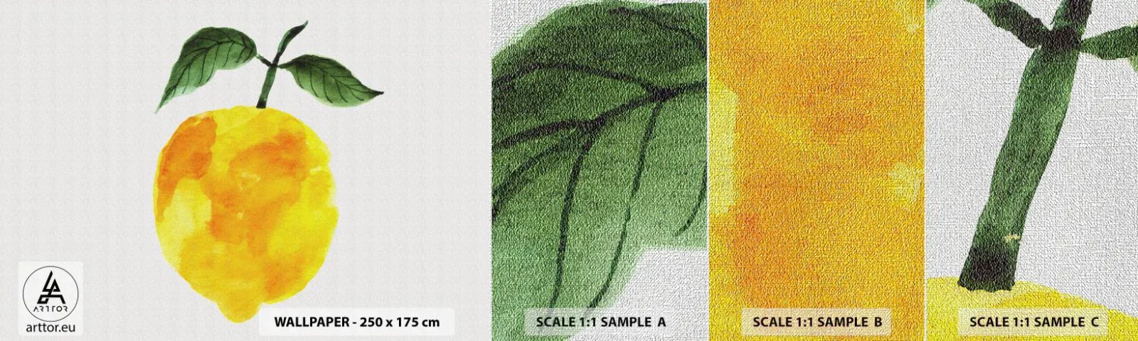 Photo Wallpaper Sample Premium Canvas - How to Get the Taste of the Sun - Lemon, Kitchen, Fruit - 100x30 cm