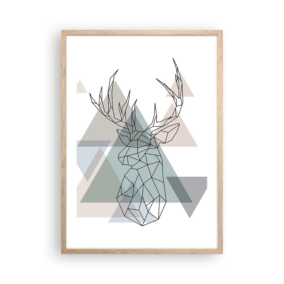 Poster in light oak frame - In a Geometrical Forest - 50x70 cm