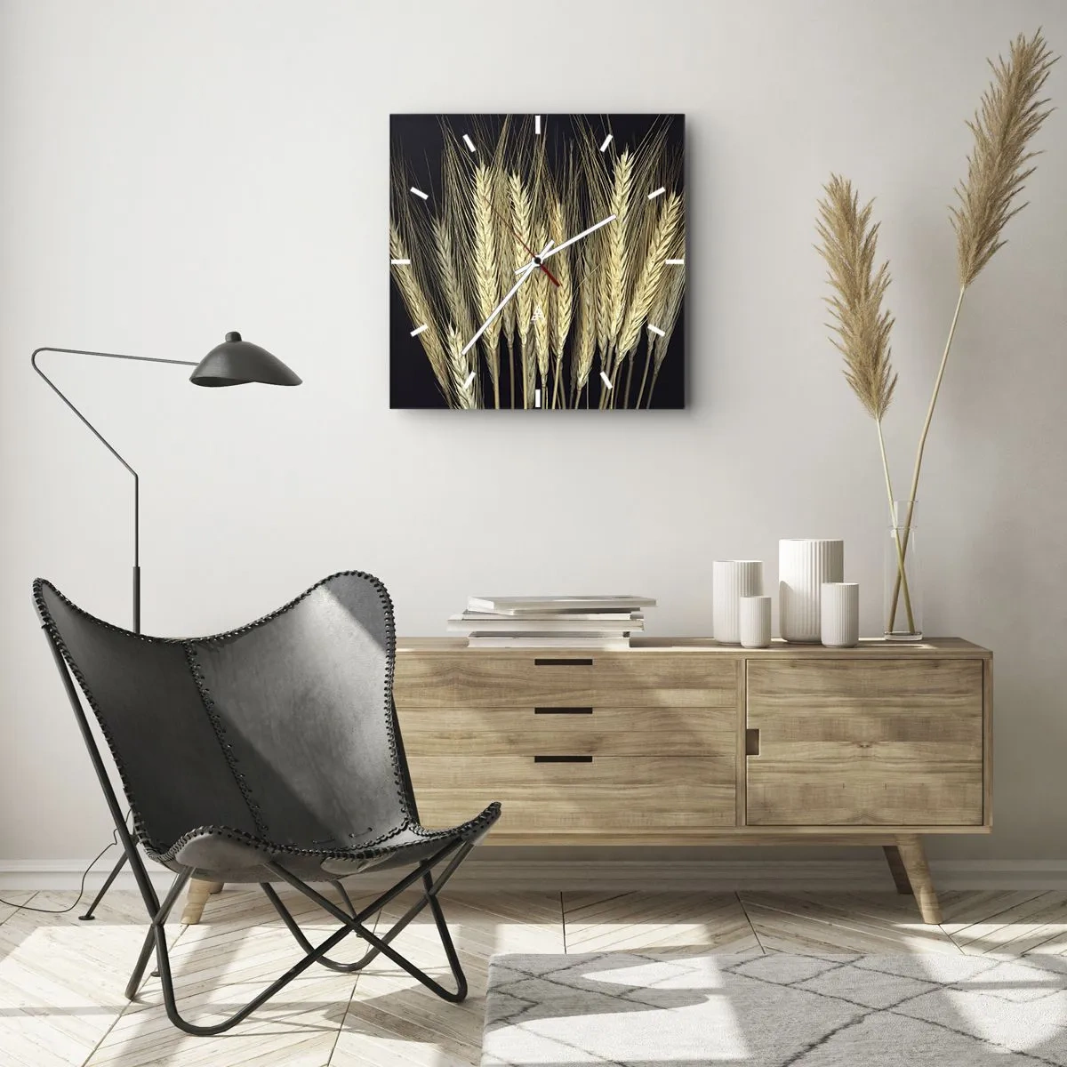 Wall clock - Clock on glass - Rustic Magic - 40x40 cm