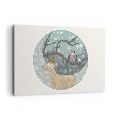 Canvas picture - Fairytale Night in a Forest - 120x80 cm