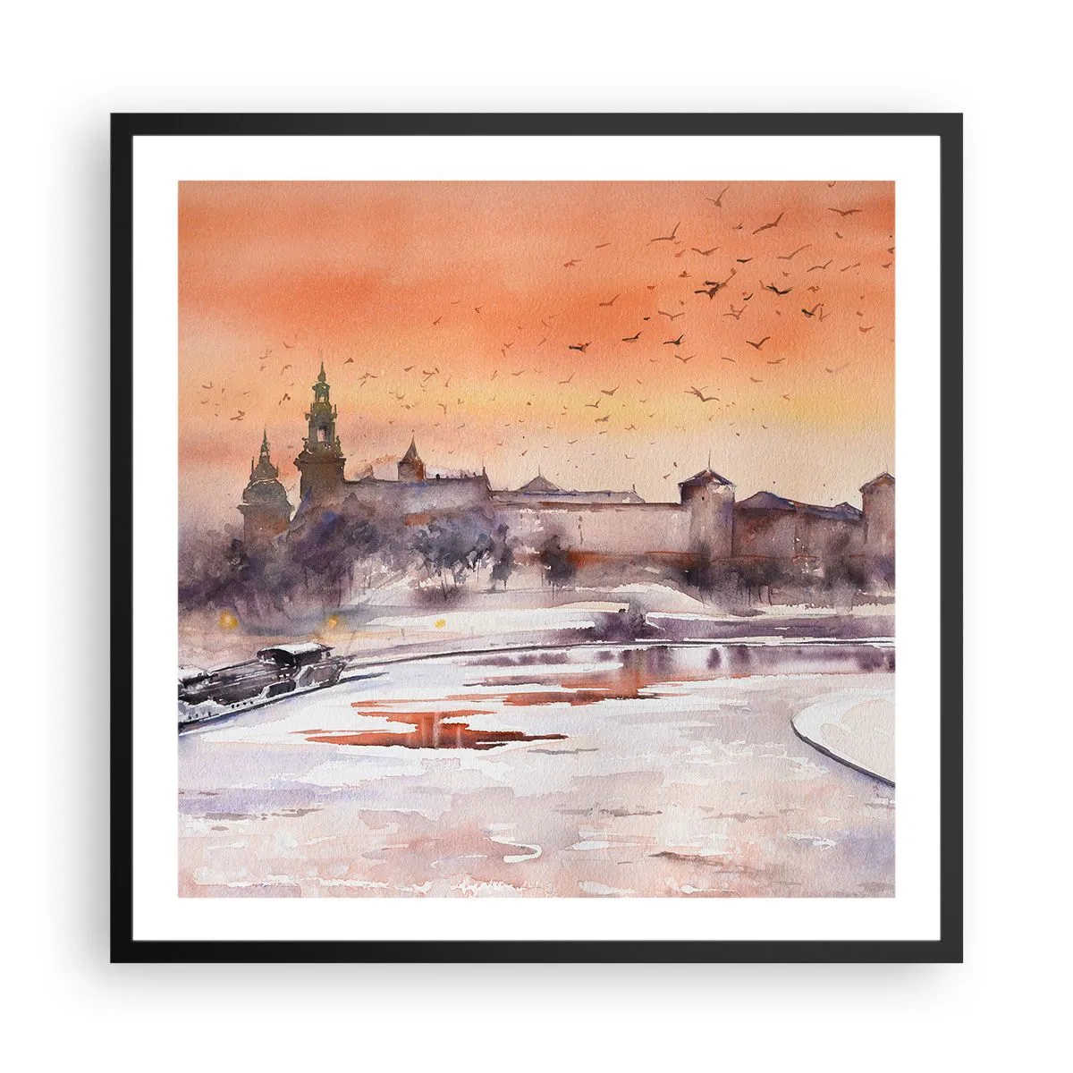Poster in black frame - Royal Sunset - 60x60 cm