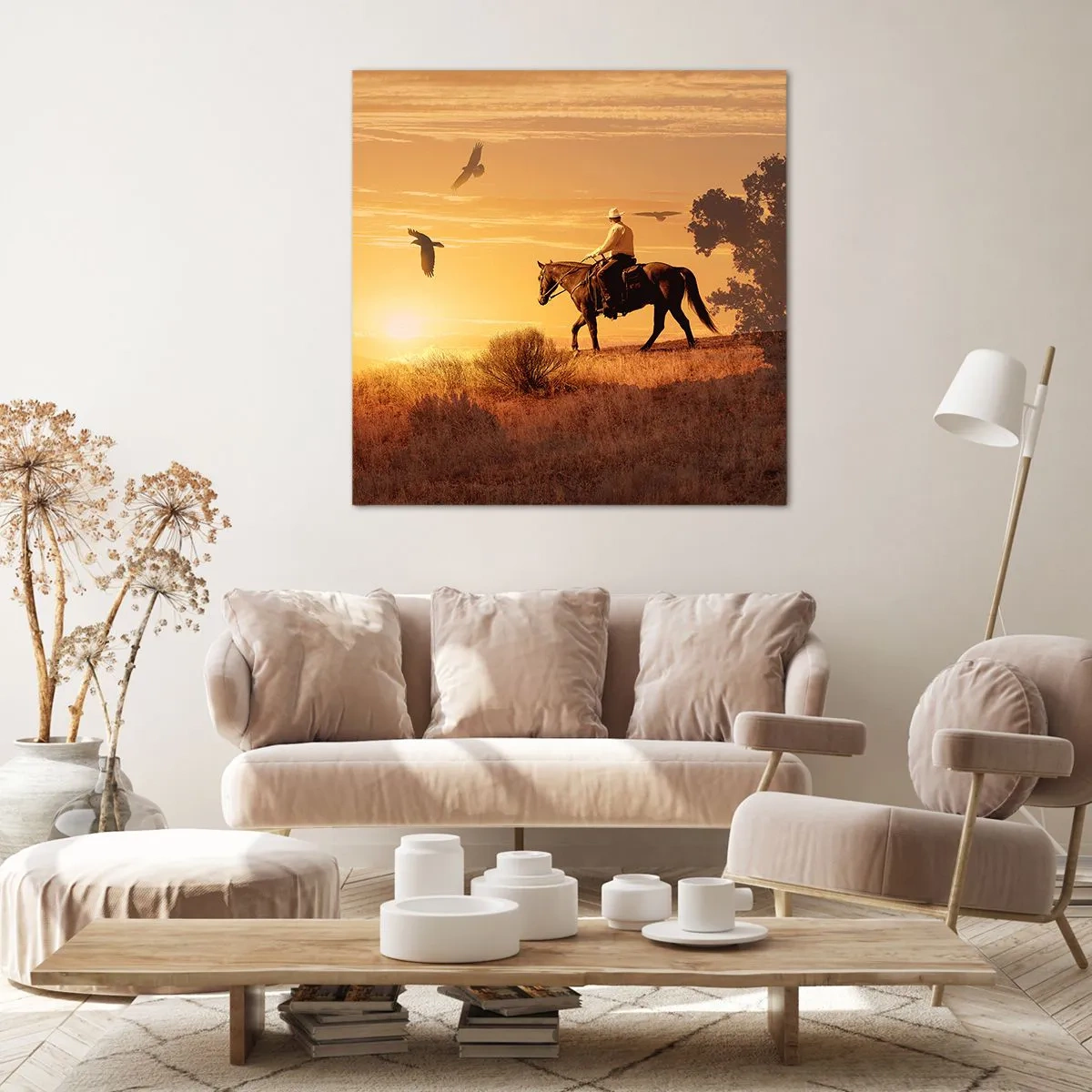 Canvas picture - Alone through the Prairie - 30x30 cm