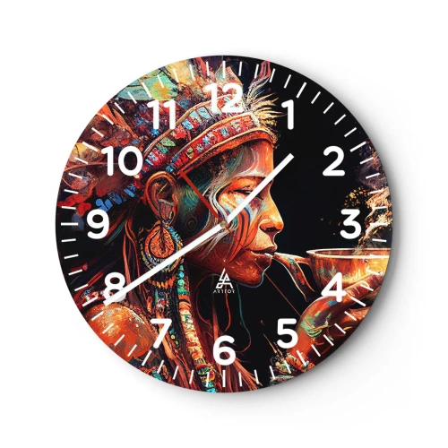 Wall clock - Clock on glass - Magical Ritual - 30x30 cm