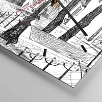 Clock face with lines
