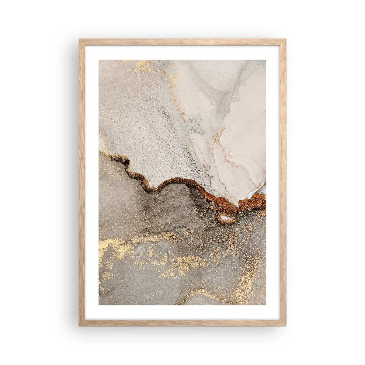 Poster in light oak frame - On the Border of Colours - 50x70 cm