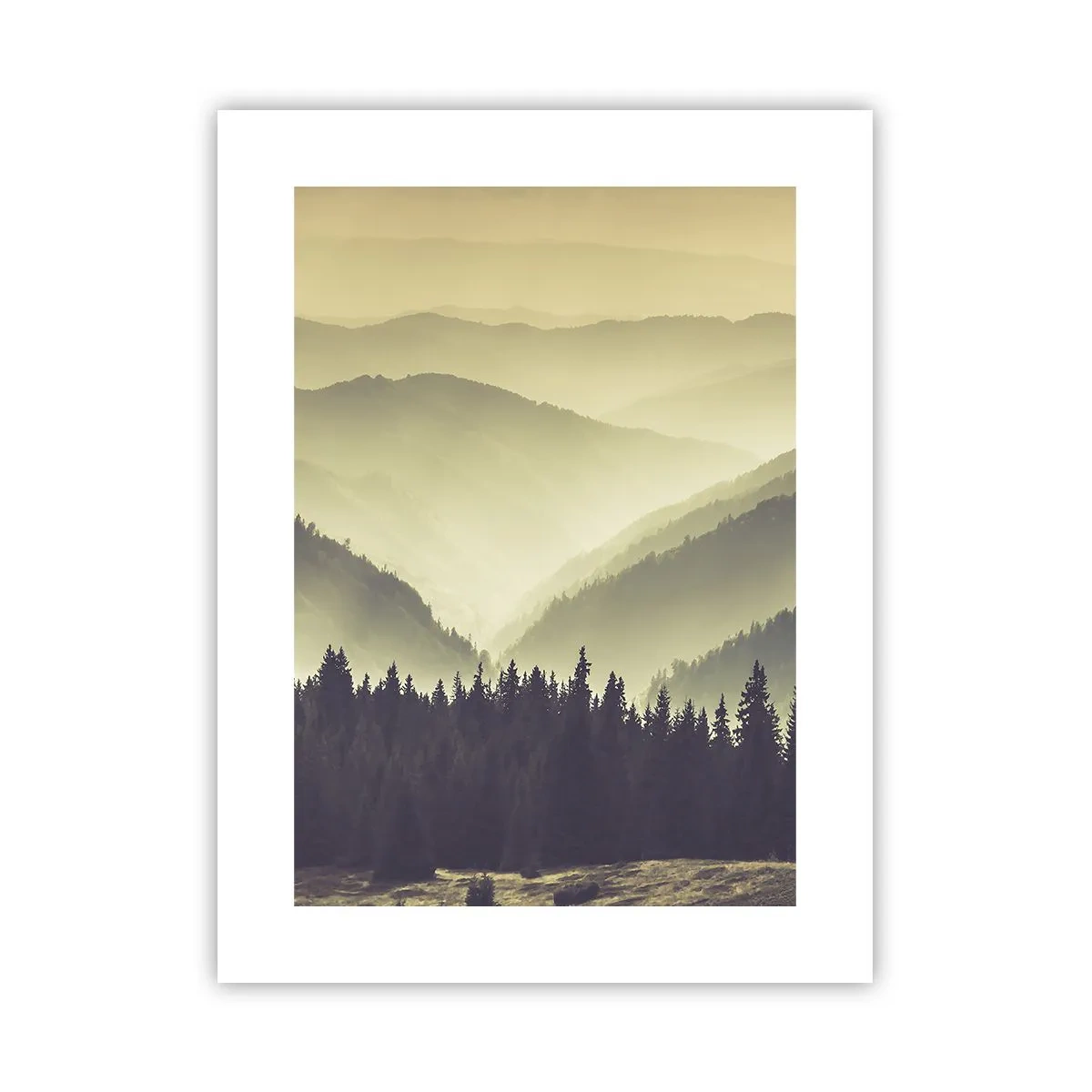Poster - In a Faraway Land, Past the Mountains - 30x40 cm