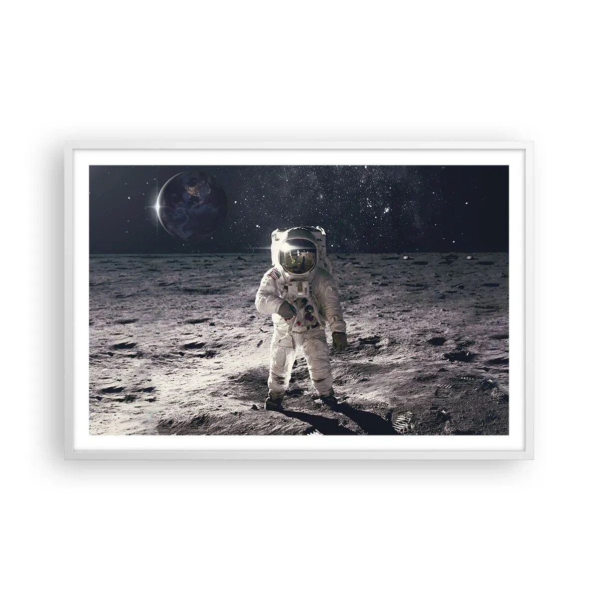 Poster in white frmae - Greetings from the Moon - 91x61 cm