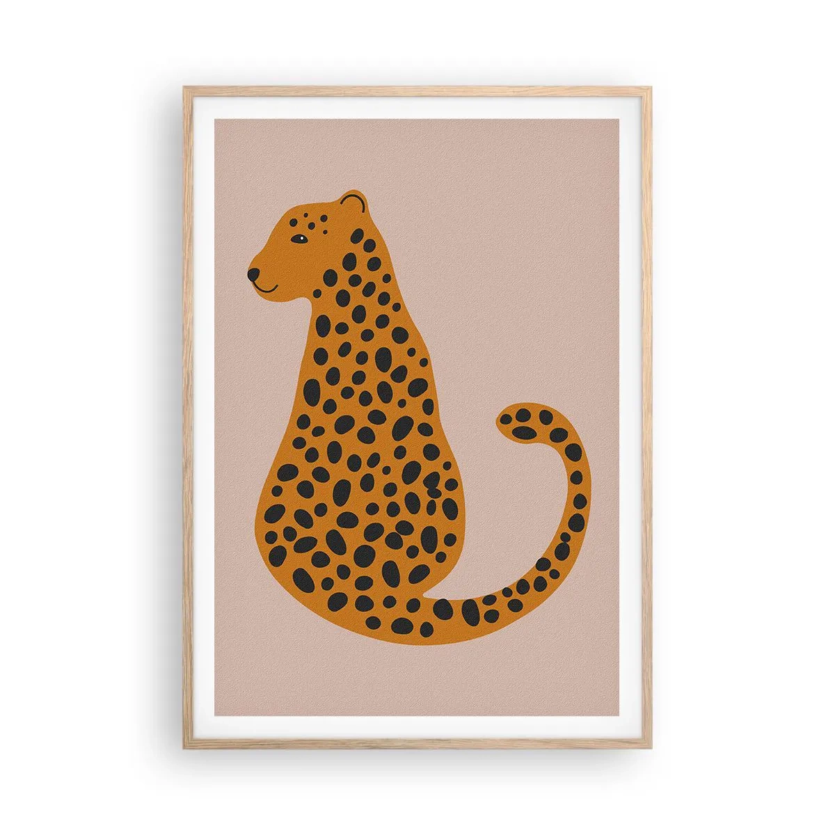 Poster in light oak frame - Leopard Print Is Fashionable - 70x100 cm