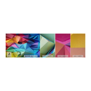 Photo Wallpaper Sample Premium Canvas - Rainbow Origami - Abstraction, 3D, Graphics - 100x30 cm