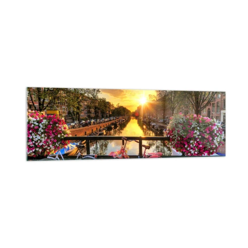 Glass picture - Spring Morning in Amsterdam - 160x50 cm