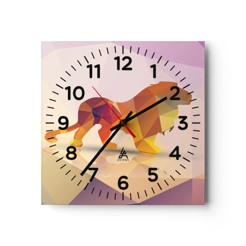 Wall clock - Clock on glass - Diamond King - 40x40 cm