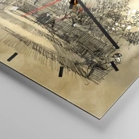 Clock face with lines