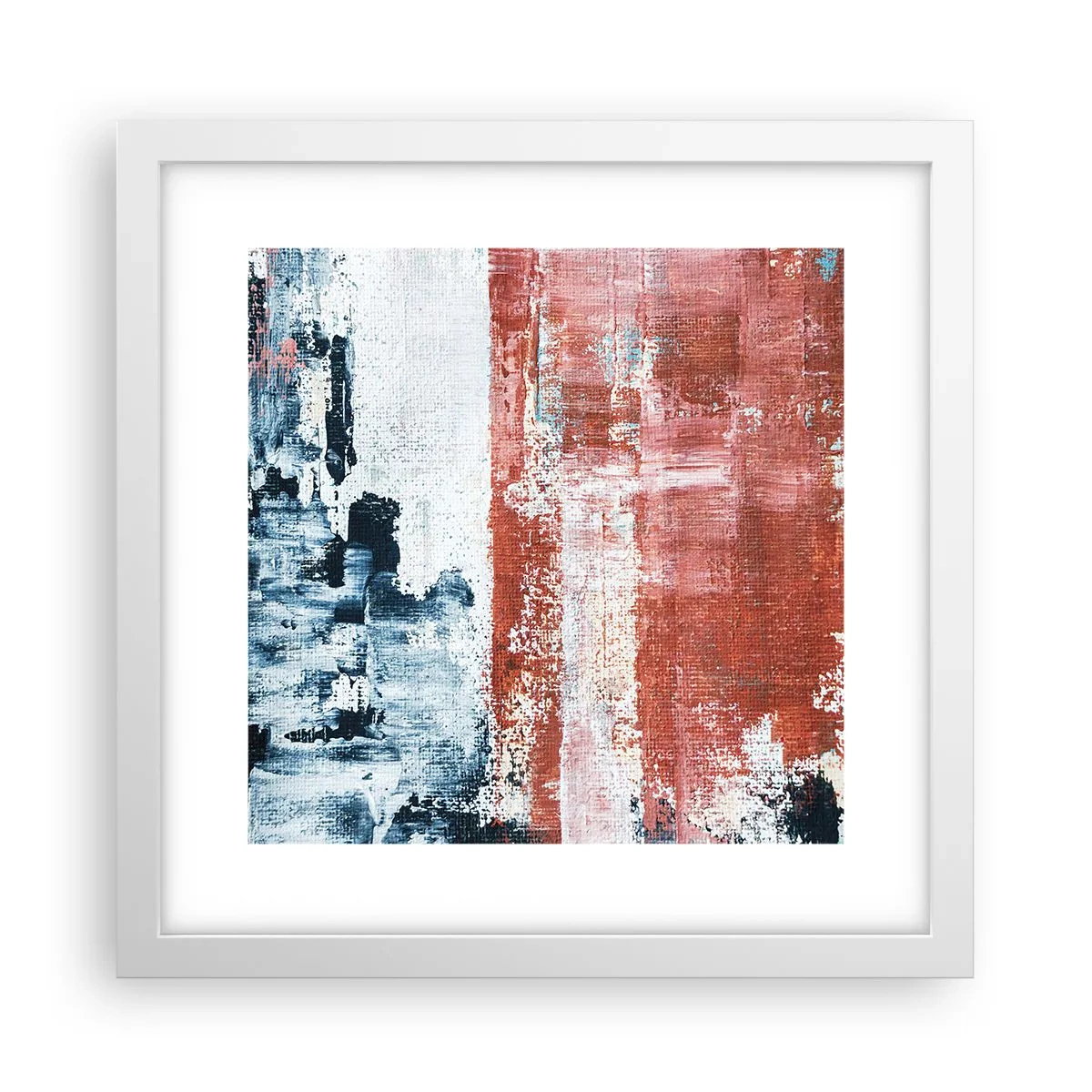 Poster in white frmae - Abstract Fifty Fifty - 30x30 cm