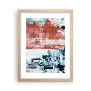 Poster in light oak frame - Abstract Fifty Fifty - 30x40 cm