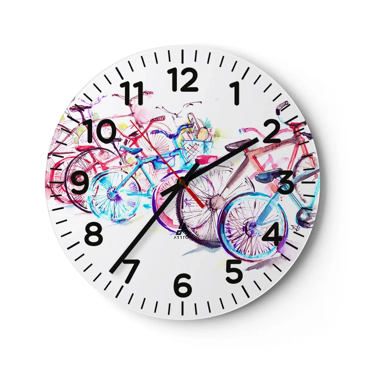Wall clock - Clock on glass - Anti-moto Club Reunion - 40x40 cm