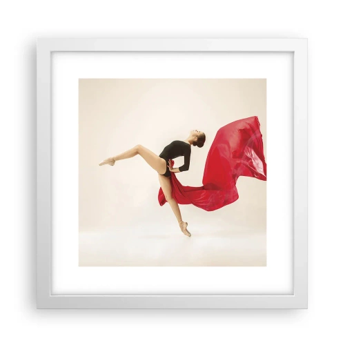 Poster in white frmae - Red and Black - 30x30 cm