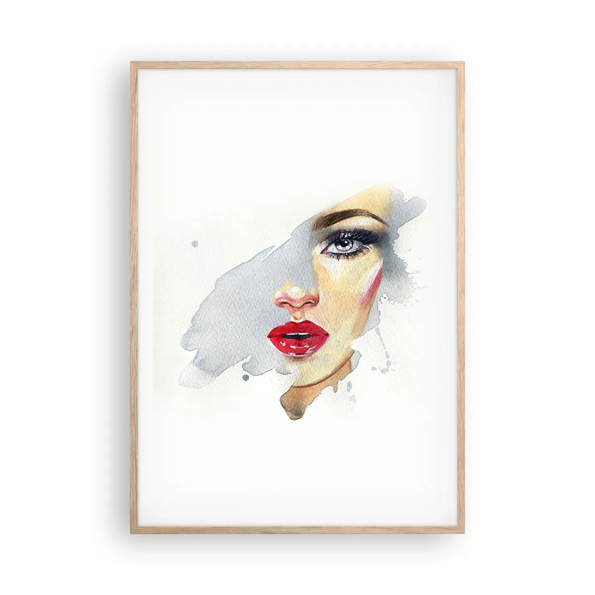 Poster in light oak frame - Reflection in a Waterdrop - 70x100 cm