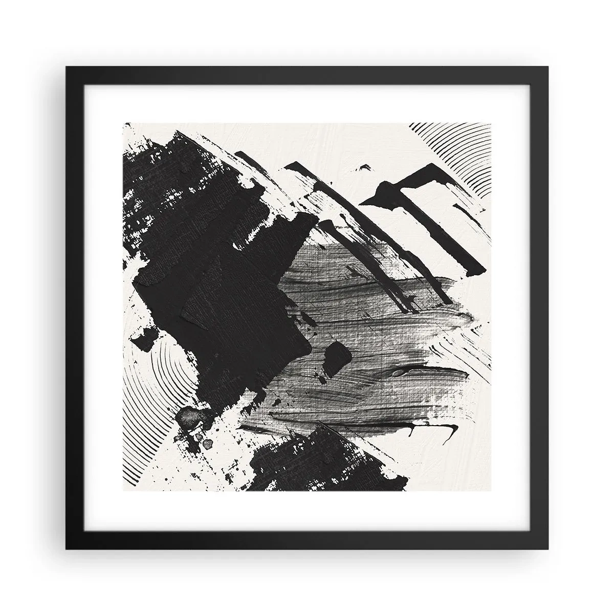 Poster in black frame - Abstract - Expression of Black - 40x40 cm