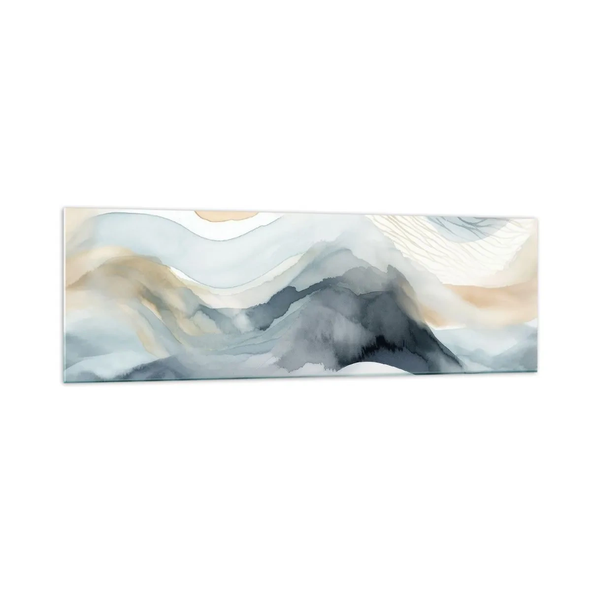 Glass picture - Snowy and Foggy Abstract - 160x50 cm