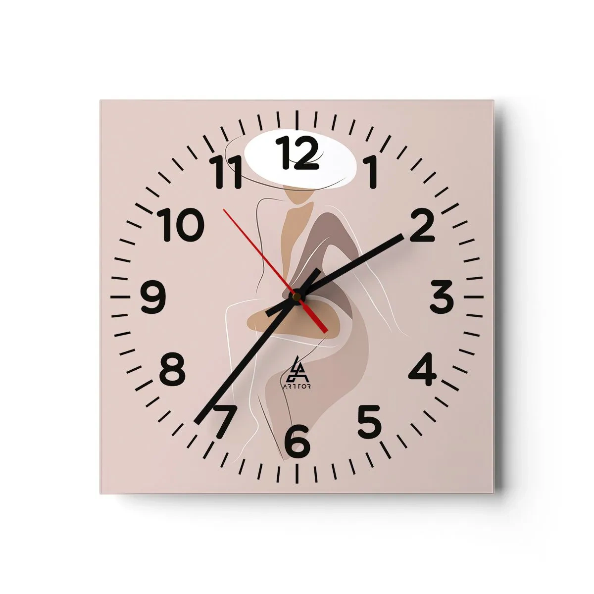 Wall clock - Clock on glass - Being a Lady - 40x40 cm