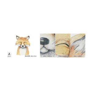 Photo Wallpaper Sample Premium Canvas - Fox Moods - For children, Fox, Friendship - 100x30 cm