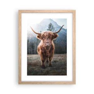 Poster in light oak frame - Greeting from Mountain Meadow - 30x40 cm