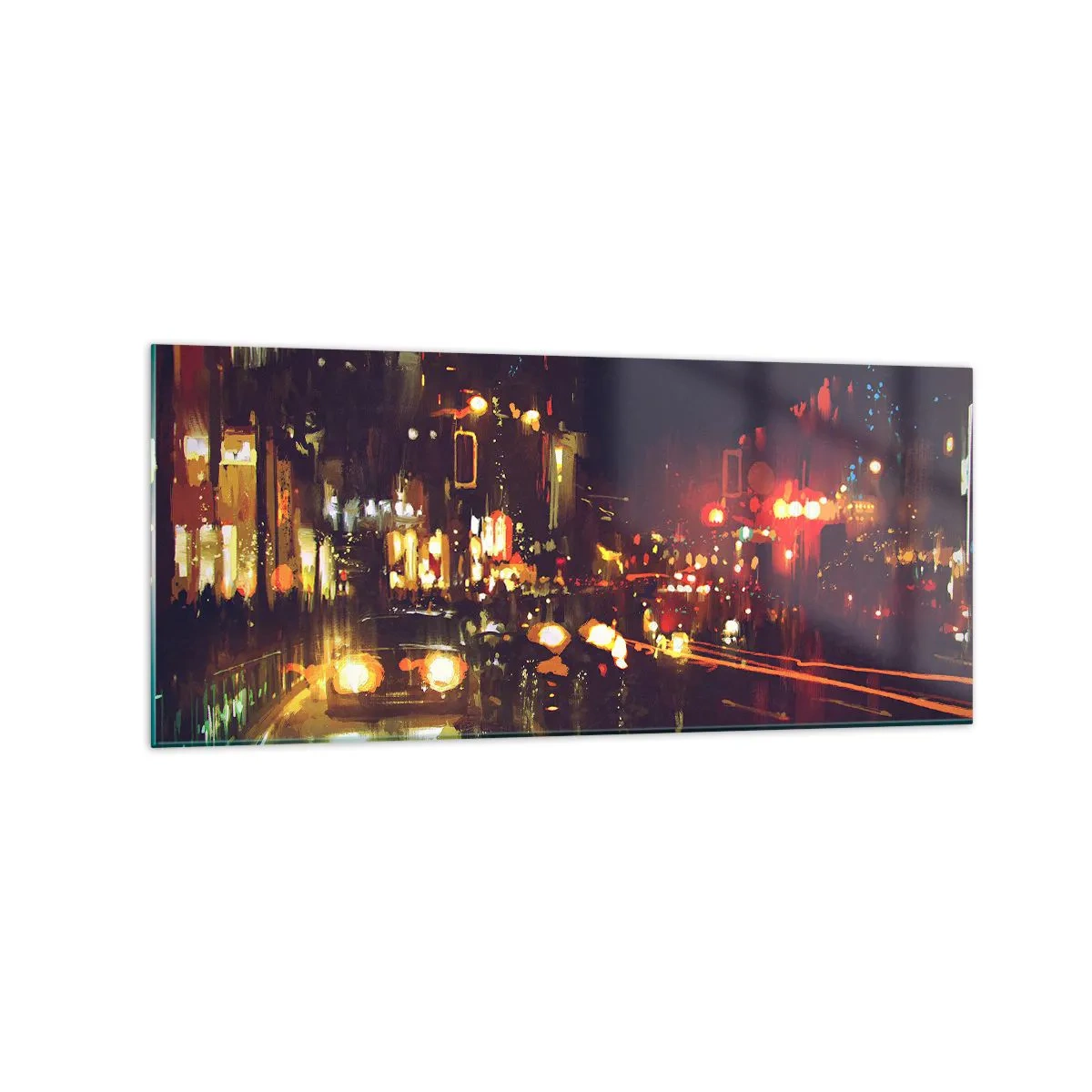 Glass picture - Drowned in City Lights - 120x50 cm