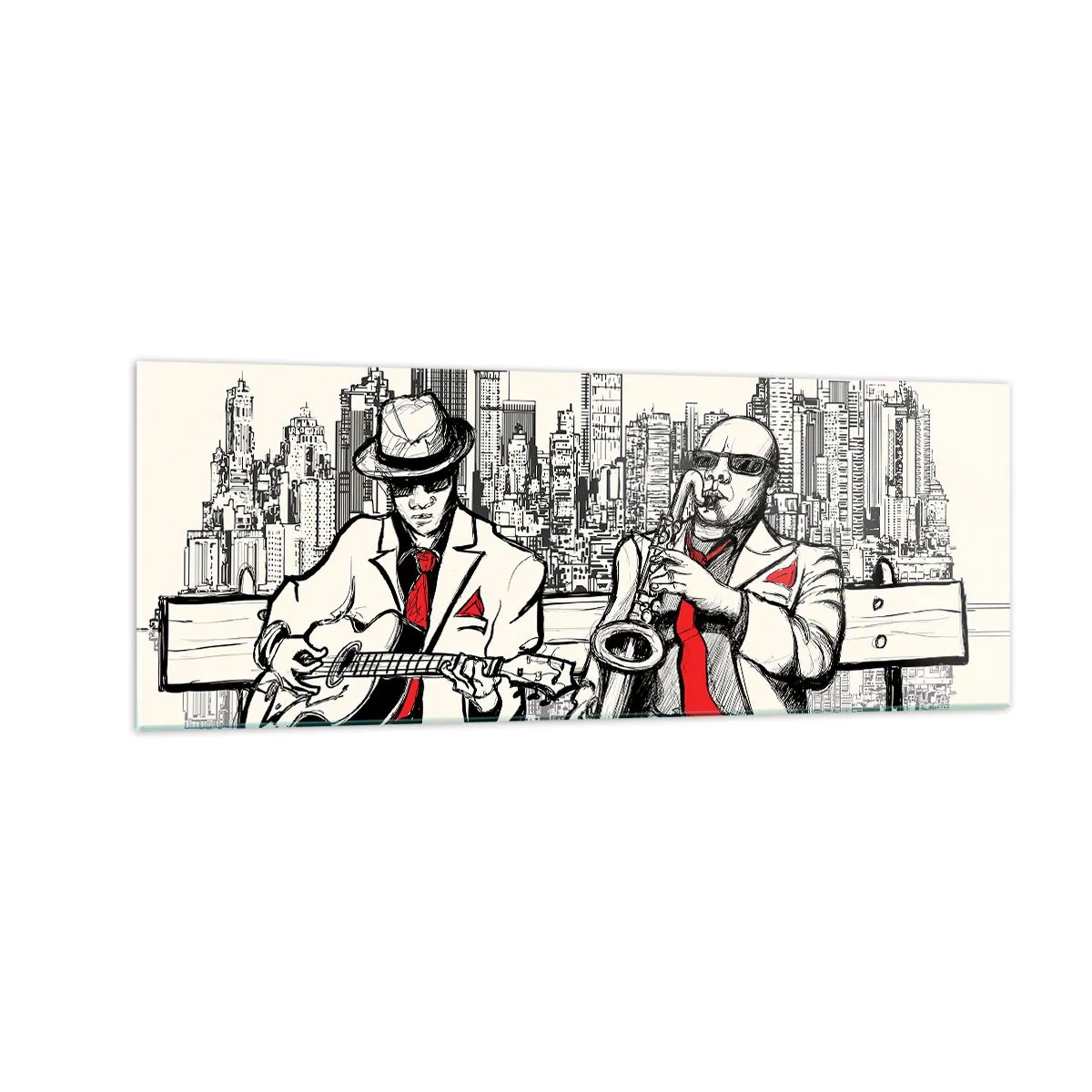 Glass picture - New York Improvisation - 140x50 cm