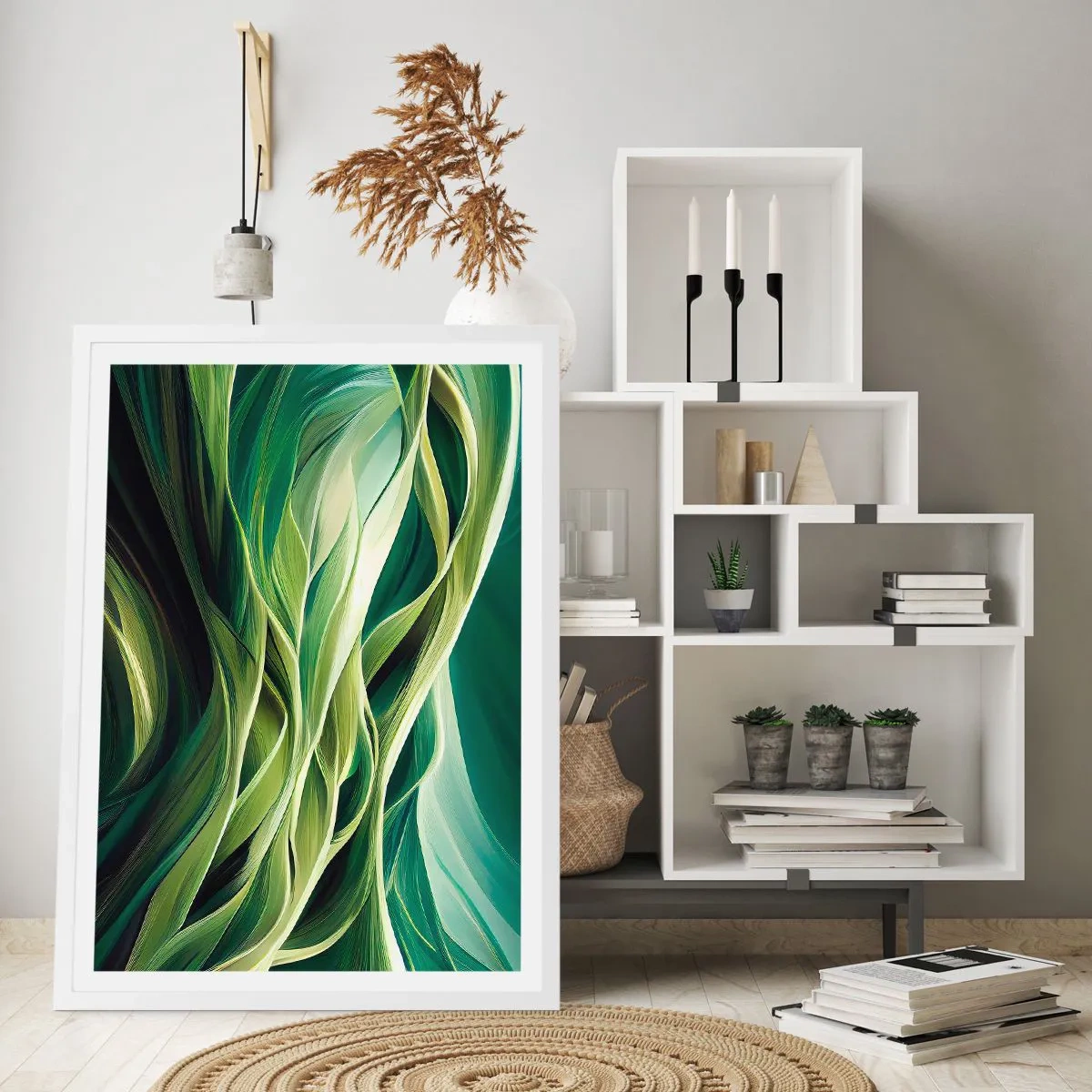 Poster in white frmae - Abstract Playing Green - 70x100 cm