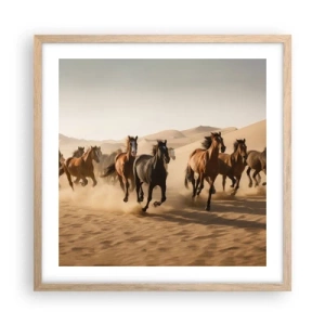 Poster in light oak frame - Free as a Wind - 50x50 cm