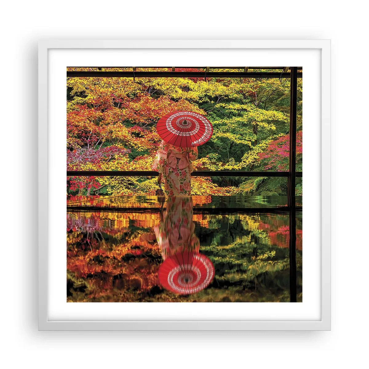 Poster in white frmae - In a Temple of Nature - 50x50 cm