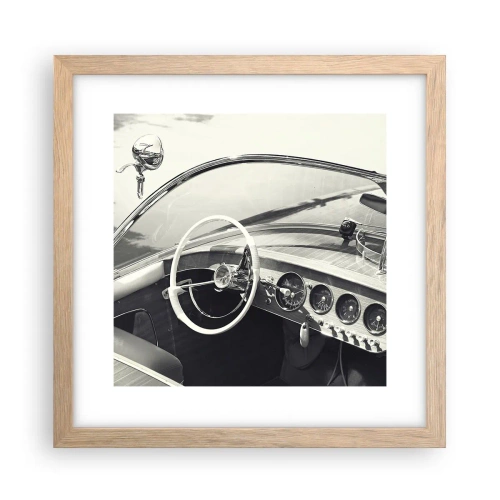 Poster in light oak frame - Weather for the Rich - 30x30 cm