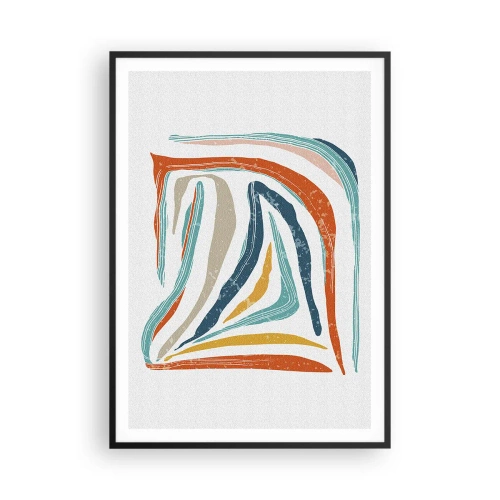 Poster in black frame - Abstract with a Friendly Smile - 70x100 cm