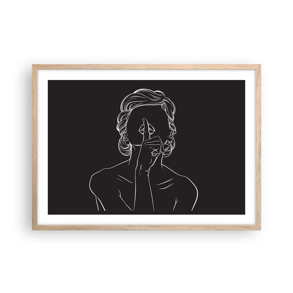 Poster in light oak frame - Beauty Blossoms in Soul - 70x50 cm