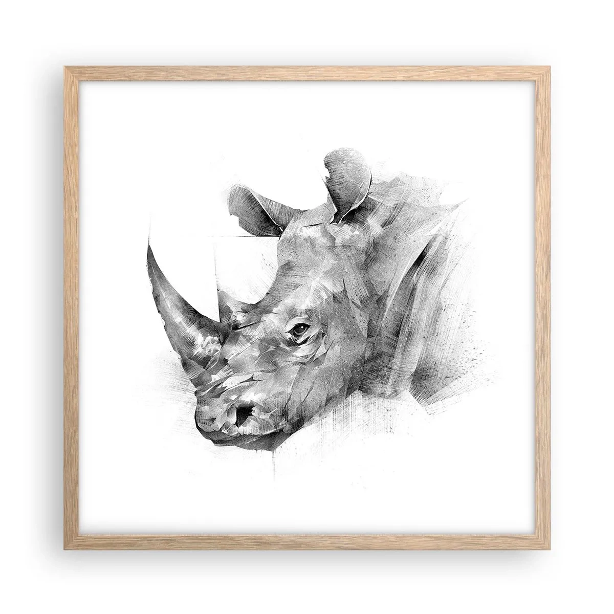 Poster in light oak frame - African Portrait - 50x50 cm