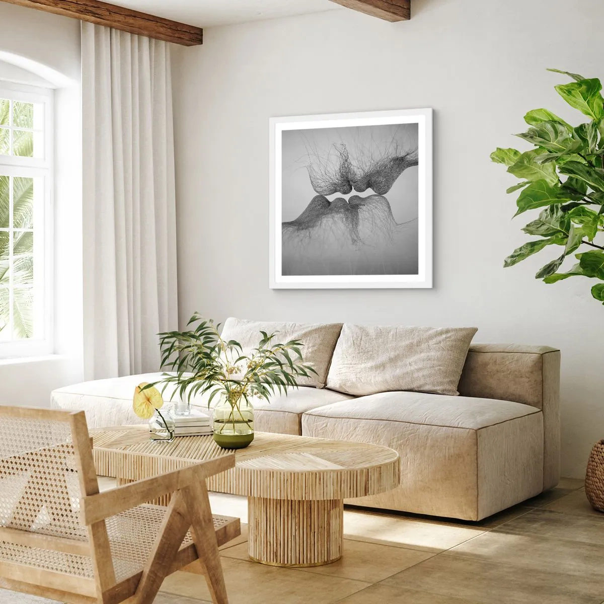 Poster in white frmae - Kiss of the Wind - 30x30 cm