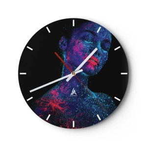 Wall clock - Clock on glass - In Stardust - 40x40 cm